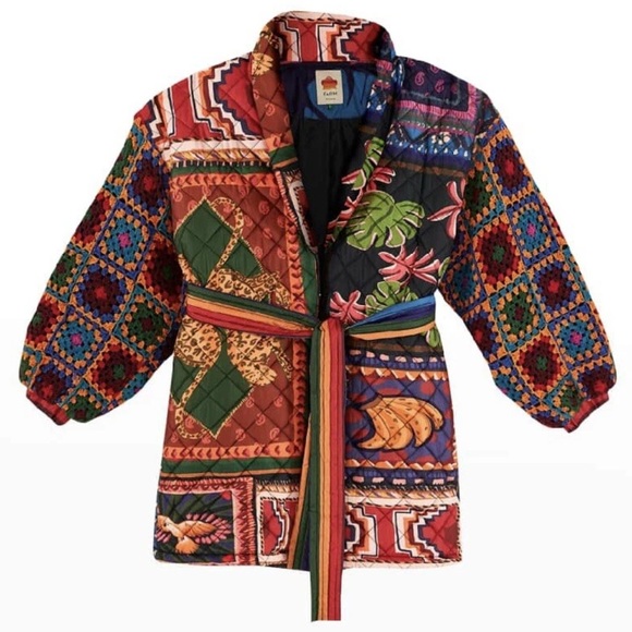FARM Rio Multicolor Patchwork Puffer Jacket - Picture 4 of 4